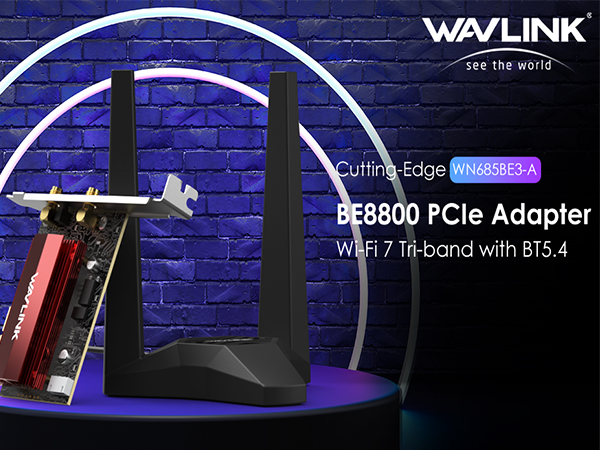WAVLINK 2024 New BE8800 WiFi 7 PCIe Network Card for Desktop WAVLINK 2024 New BE8800 WiFi 7 PCIe Network Card for Desktop