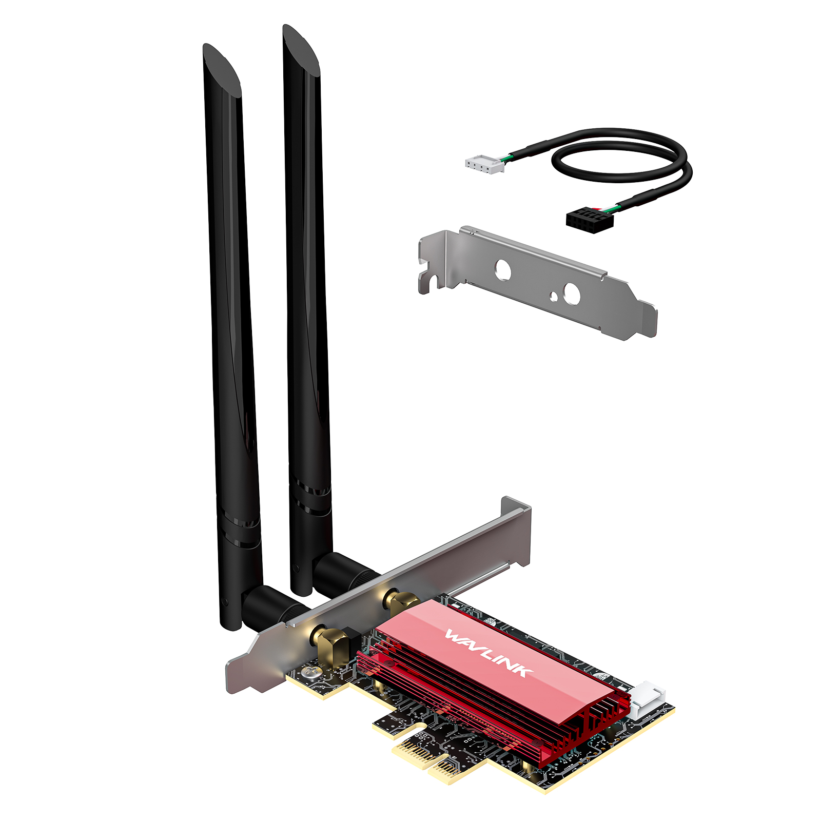 WAVLINK 2024 New BE8800 WiFi 7 PCIe Network Card, Tri-Band BE200 Wireless Adapter with Bluetooth 5.4, MU-MIMO, WPA3, Low-Profile Bracket, Heat Sink, for Windows 10/11 Desktop PC 2